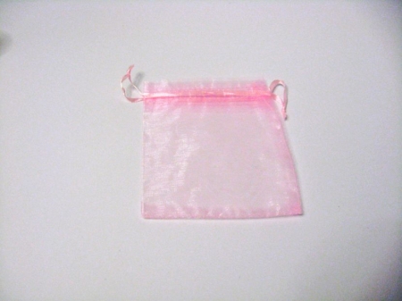 Organza Säckchen Rosa mit Zugband 12x 9 cm